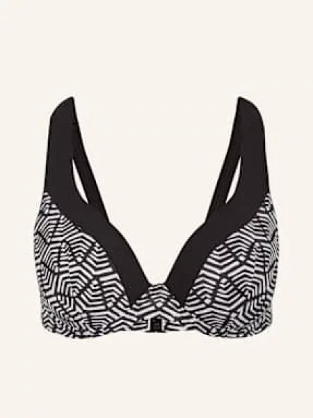 Lidea Góra Od Bikini Z Fiszbinami Dashed Pulse schwarz biały