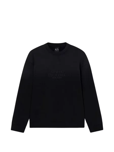 Haftowany sweter Armani Exchange czarny