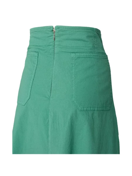 Fustă midi Merci cu talie înaltă verde