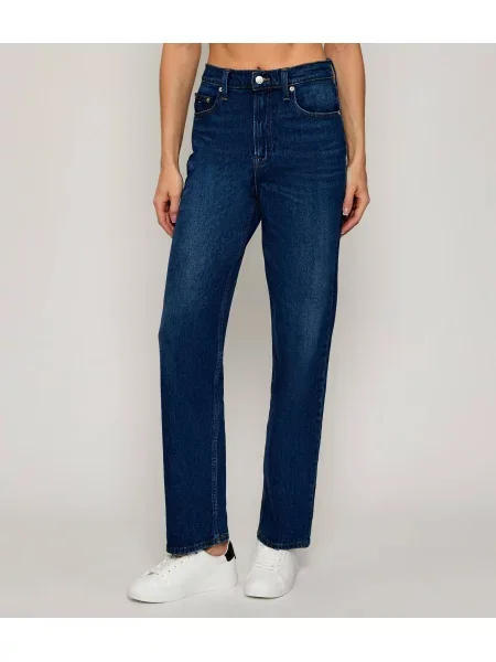 Tommy Jeans Blugi LAYLA | Straight fit | high waist albastru