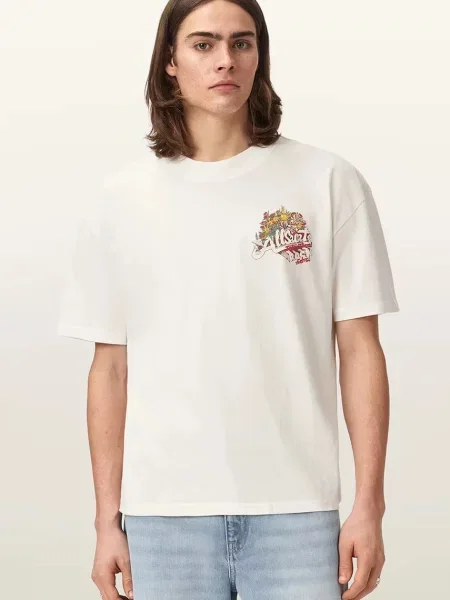 AllSaints oversize kratka majica ROQUE bela