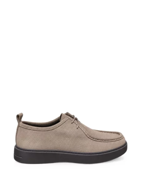 Pantofi loafer Poche Paris cu șireturi din piele de căprioară
