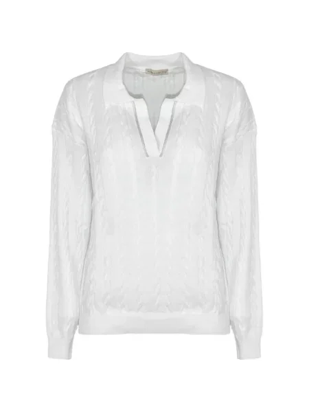 Top Purotatto z dekoltem w serek biały