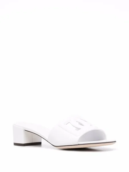 Papuci tip mules Dolce & Gabbana alb
