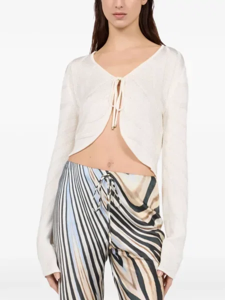 Decupat cardigan Roberto Cavalli alb