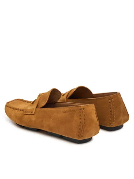 Mokasíny Calvin Klein Square Driver Suede hnedá