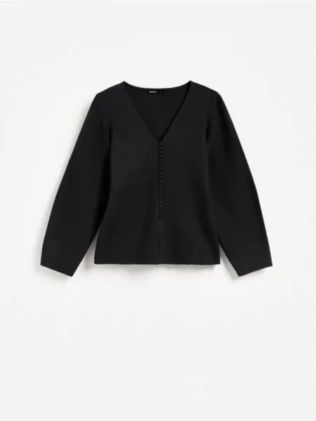Reserved Cardigan cu adaos de negru