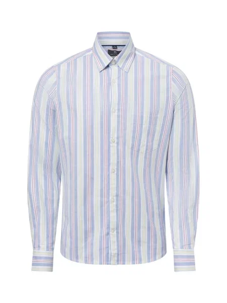 Nils Sundström koszula casual Mężczyźni Slim Fit niebieski|wielokolorowy w M niebieska