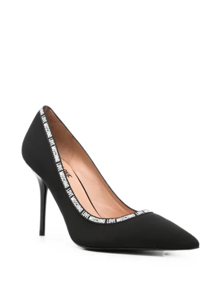 Pantofi cu toc Love Moschino cu autograf negru