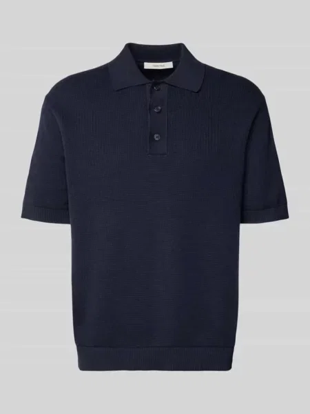 Koszulka polo o kroju relaxed fit z czystej bawełny model DANE' Selected Homme granatowe