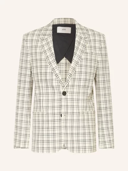 Ami Paris Marynarka Garniturowa Regular Fit weiss czarna