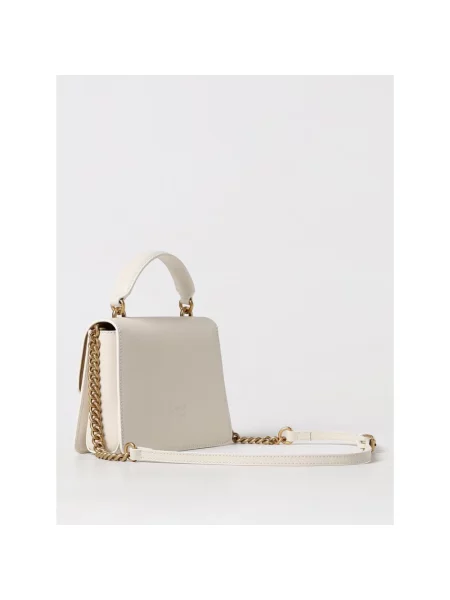 Torebka crossbody Pinko skórzana beżowa
