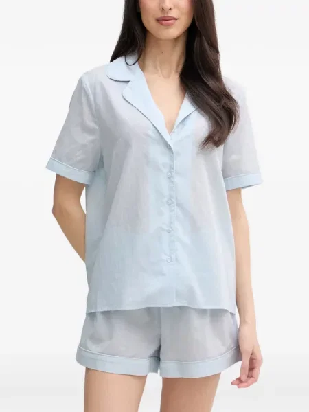 Scurt pijamale Guess din jacard cu autograf albastru