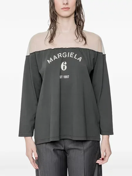 Bluză Mm6 Maison Margiela cu imagine plasă gri
