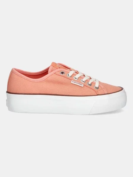 Tenisky Calvin Klein Jeans VULC FLATFORM CTN LOGO TAG oranžová