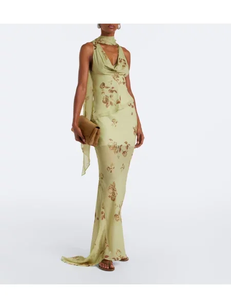 Top De La Vali cu model floral verde