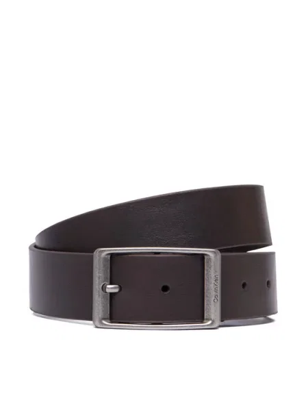 Remen Calvin Klein Casual Round Buckle Tumbled Tamno smeđa