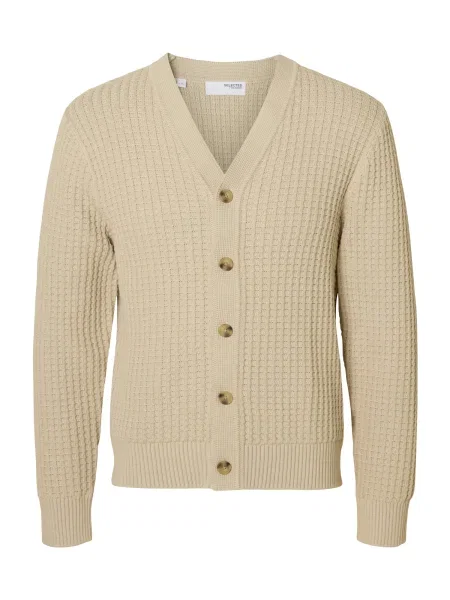 SELECTED Geacă tricotată SLHTOM crem