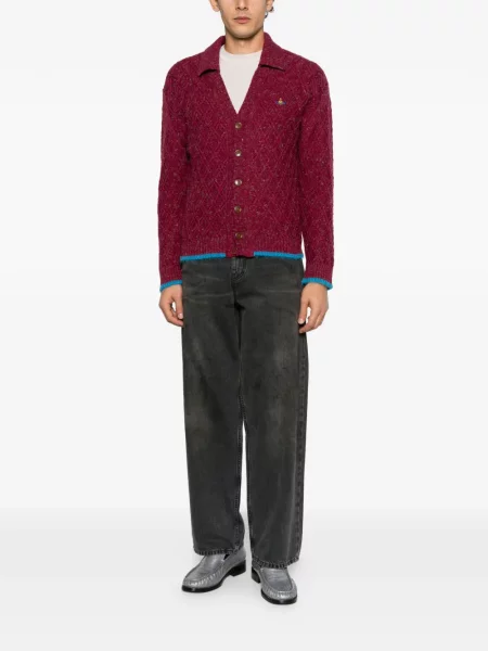 Matlasat cardigan Vivienne Westwood tricotate roșu
