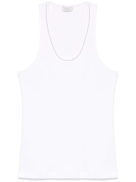 Top Peserico cu mărgele alb