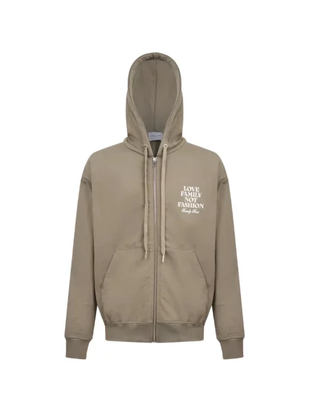 Mikina s kapucí Family First s potiskem zelená