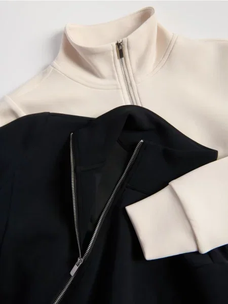 Reserved Rozpinana bluza z modalem kremowy