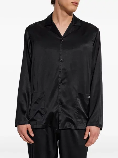 Satenska košulja Mm6 Maison Margiela crna