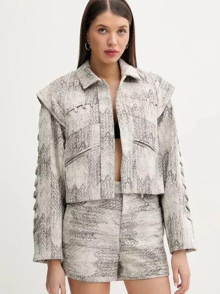 IRO Kurtki Kobieta Szary S Żakardowy Wiosenno-Letni Kamizelka beżowy