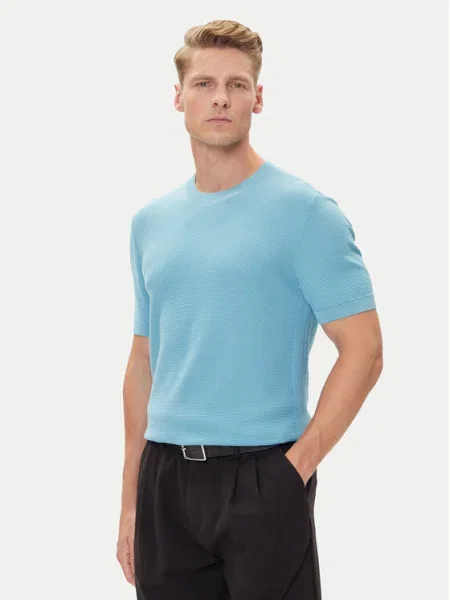 BOSS Tricou H-Ianni albastru