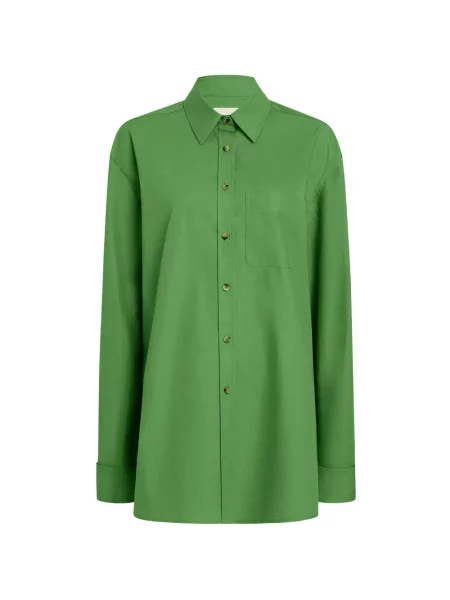 Długa koszula Khaite z kieszenią przednią zielona