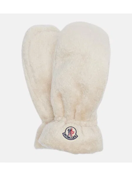 Mănuși Moncler teddy alb
