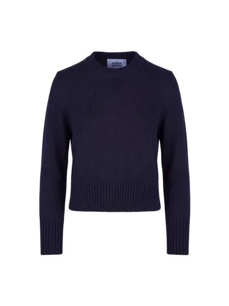 Sweter Alpha Studio wełniany niebieski