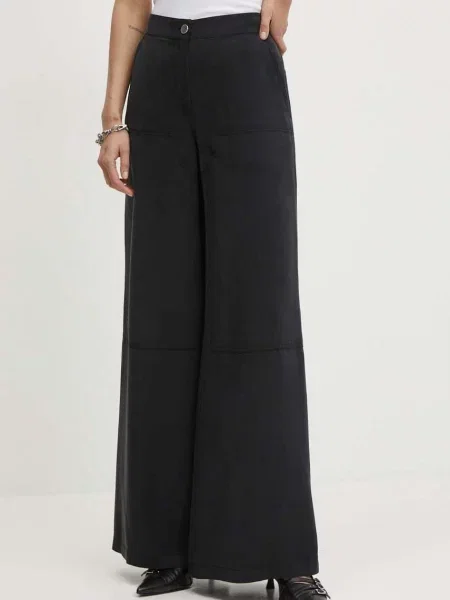 Theory pantaloni femei lat high waist negru
