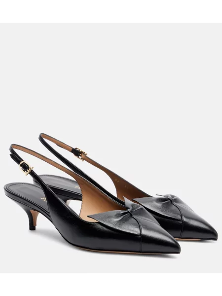 Pantofi cu toc Ferragamo din piele slingback negru