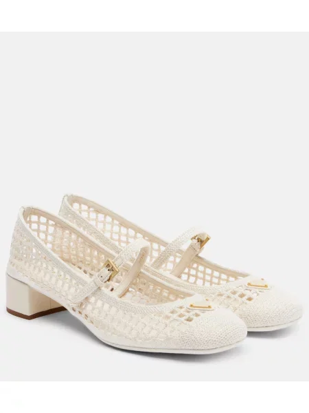 Pantofi cu toc Prada alb