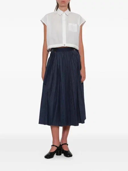 Fustă din denim Sacai albastru