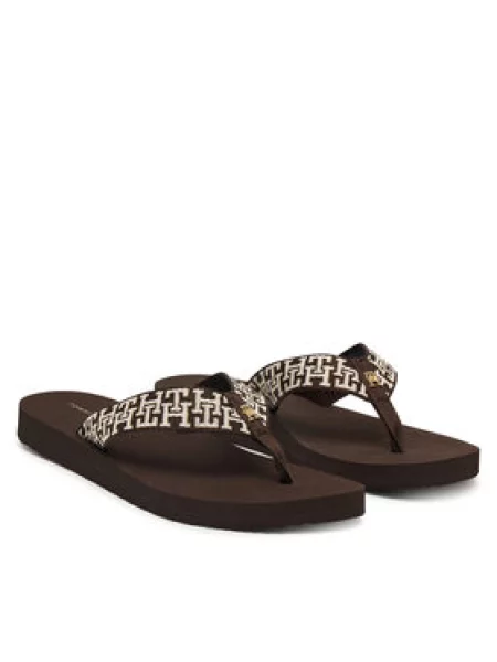 Tommy Hilfiger Šlepetės per pirštą Corportate Sandal ruda