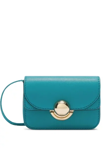 Кожена чанта Furla синьо