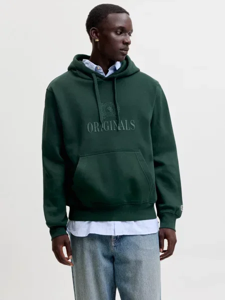JACK & JONES Mikina JORFrederiksberg tmavozelená čierna