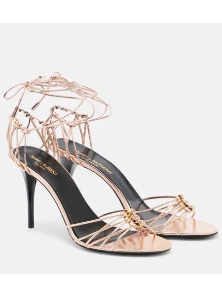 Sandale Saint Laurent din piele roz