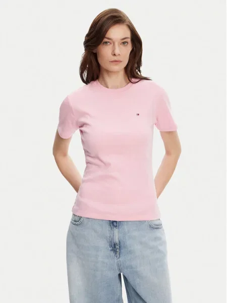 Tommy Hilfiger Marškinėliai New Cody Slim Fit rožinė
