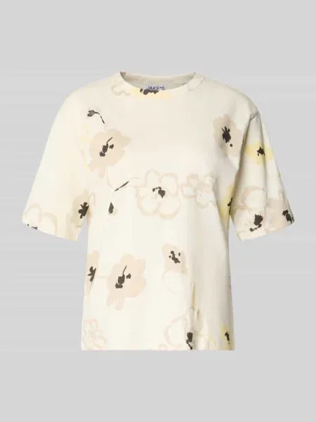 T-shirt we wzór na całej powierzchni z okrągłym dekoltem Jake*s Studio Woman