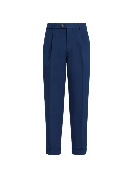 Plisované kalhoty Brunello Cucinelli modré