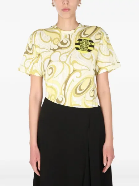 Tricou Raf Simons cu decolteu rotund galben