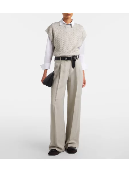 Pulover Brunello Cucinelli tricotate gri