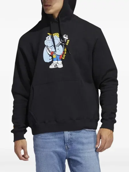 Tricou polo Adidas cu dungi alergare cu autograf negru