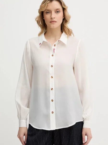 Never Fully Dressed cămașă Miley cu guler clasic regular alb