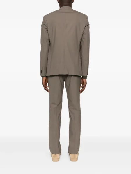 Vlněný oblekový jednořadý oblek Hugo hnědý