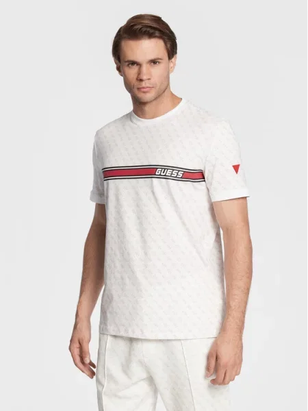 Guess t-shirt wzorzysty biały