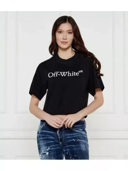 OFF-WHITE Tricou | Cropped Fit alb